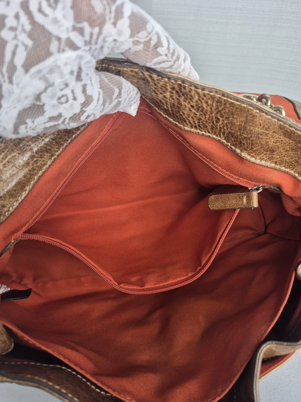 Banana Republic Vintage-Style Brown Leather Chain Shoulder Bag